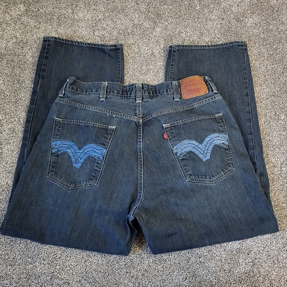 Levi's The Original Jeans Blue Denim Loose Straight 569 W40 L32 - Picture 3 of 13